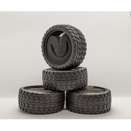 1/10 RC Car tyre set. High Grip with foam insert. 52mm x 26mm