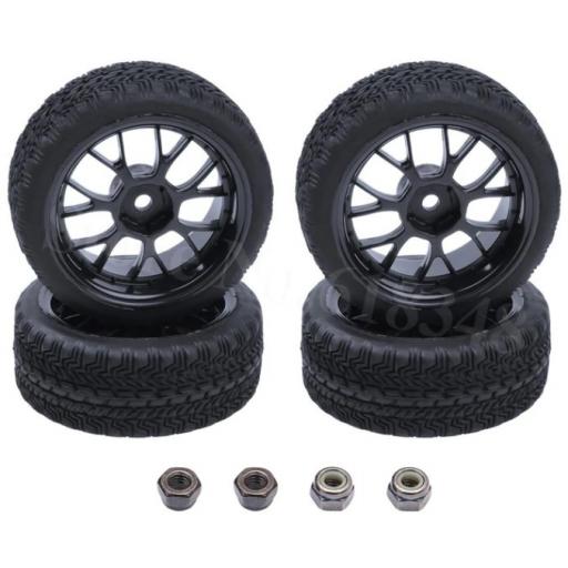 1/10 RC 26mm Car wheel and tyre set. High Grip 12mm Hex fitting