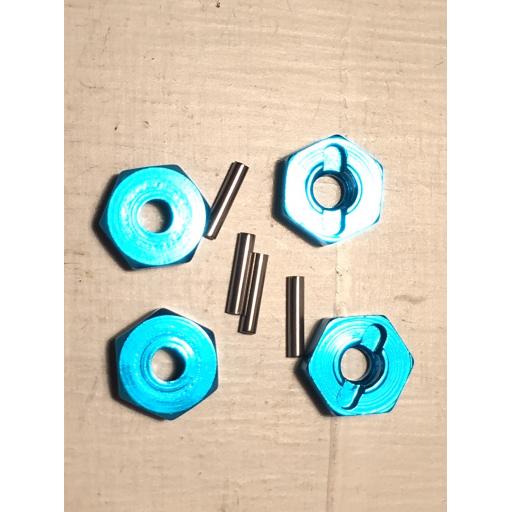 12mm Hex wheel drive with pins - Blue