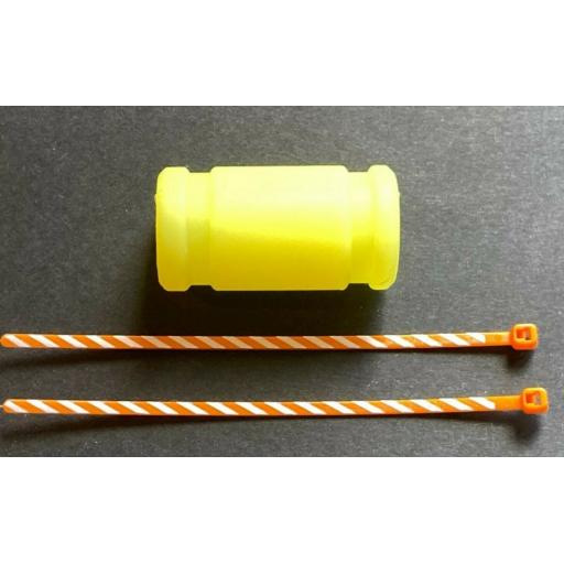 Nitro RC 1/10 & 1/8 Yellow Exhaust Coupler Connector + Hazzard Ties