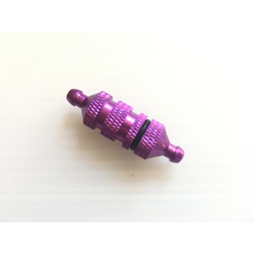 Fuel Filter for Nitro engines with fine gauze mesh & Dual O ring seals. Purple