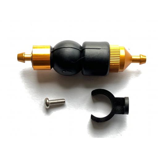 Nitro RC 1/10 & 1/8 Fuel Tank Primer pump - Gold Aluminium + fixings.