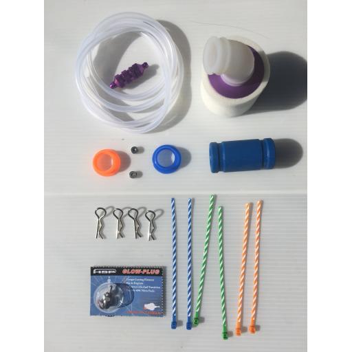 Nitro Engine Full service kit + Filters Gaskets etc. for all 1/8 engines, Purple