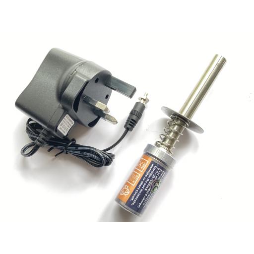 RC Nitro Glow Plug Starter igniter - rechargeable + UK Charger