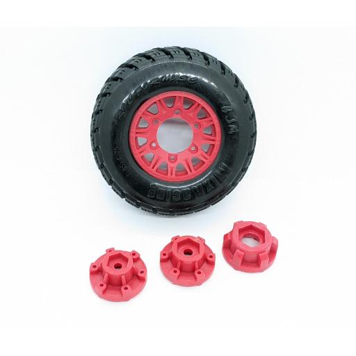 1/10 1/8 Crawler Truck Wheels 12mm, 14mm, 17mm Hex fitting. etc Set of four. Red