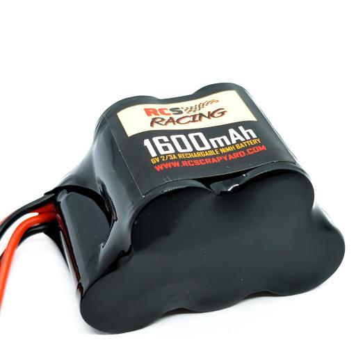 6v NiMH 1600mAh RC Hump Rechargeable RC Receiver Battery - JST / Futaba