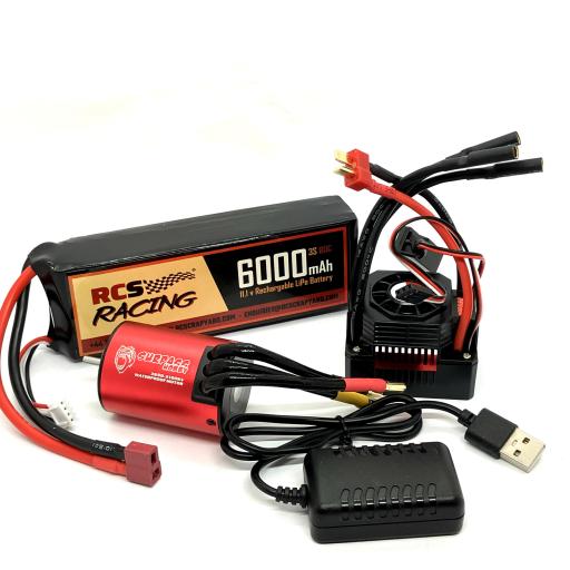 Brushless 60A ESC + 3650 3100KV Motor Conversion kit for 1/10 Vehicles Universal Fit + 3S Lipo Battery