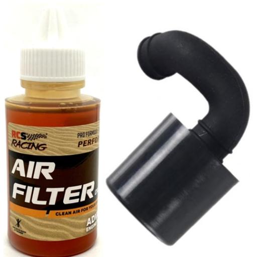 Nitro engine Air filter. 1/8th RC Waterproof. Extra Fine Foam,- Black with Filter Oil