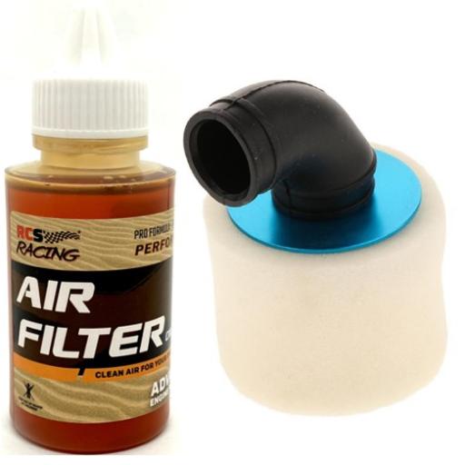 1/8th Aluminium Air Filter - Blue with Air Filter Oil