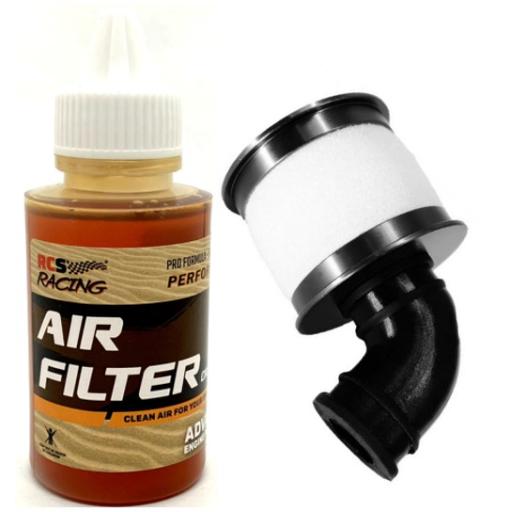 1/10 Air Filter - Black Aluminium with  Air Filter Oil