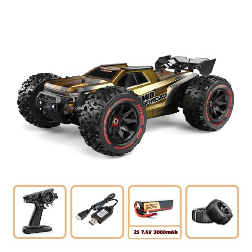 Brushless 2S Truck Truggy - 35MPH + battery & Charger  MJX 1/14 10208 V3 - Gold
