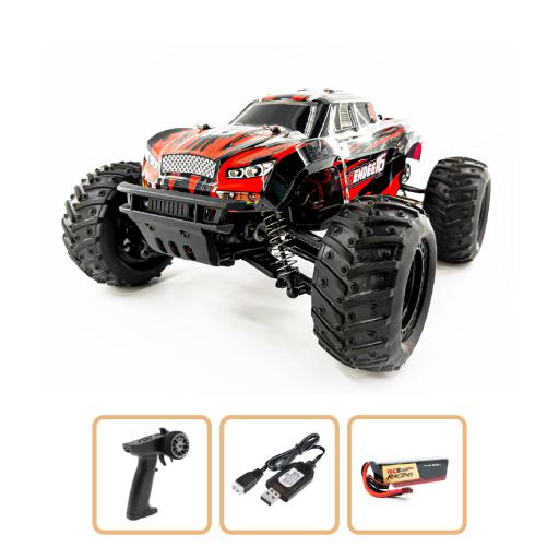 Hendee 4WD 1/16 Hobby Scale Waterproof Red Truggy G-16 - Complete Ready to Run with Spare Battery