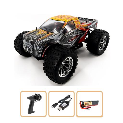 HSP Orange and Red Flame Monster Truck 1/10 -Very Fast- RTR Electric - Brushed or Brushless