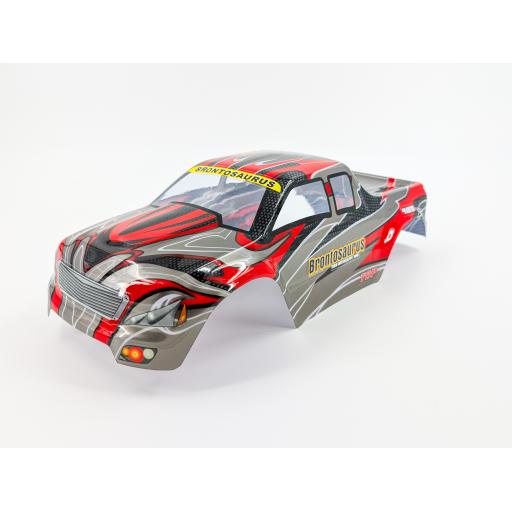 Truck Body Shell Universal Fit 1/10 scale, complete with decals-Red