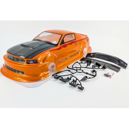 RC Ford Mustang Body Shell Fits 1/10 Cars + Spoiler etc