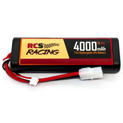 7.4V Lipo Battery 2S 80C 4000 mAh TAMIYA hard case