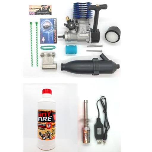 Nitro Engine 1/10 Universal RC Buggy Truck Car with + Fuel + Exhaust + Filter + Plug