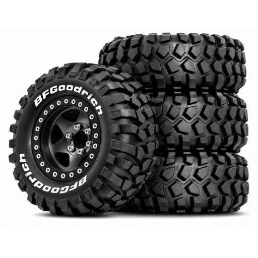 RC Crawler 1/12 and 1/10 Negative Offset Wheels and Tyres  Black