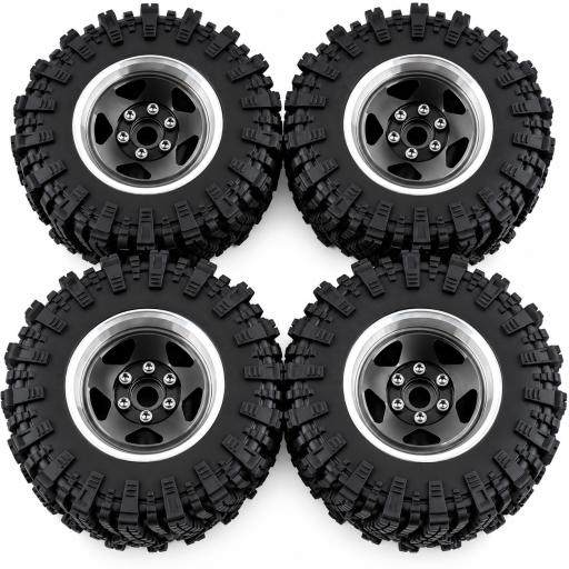 MJX H12Y and H12Y+ ultra high quality Black Metal Climbing Wheels and Tyres