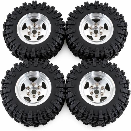 MJX H12Y and H12Y+ ultra high quality Silver Metal Climbing Wheels and Tyres